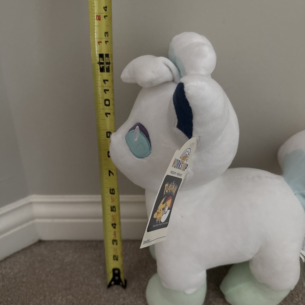 Pokemon Alolan Vulpix Build-a-Bear White Eeveelution Plush 13" 2018 - Picture 9 of 10